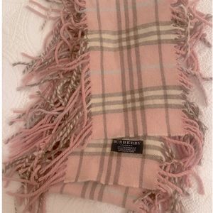 Burberry Pink Check Cashmere Scarf